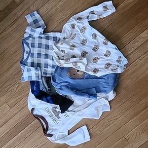 6 3-6 month Long Sleeve Onesies